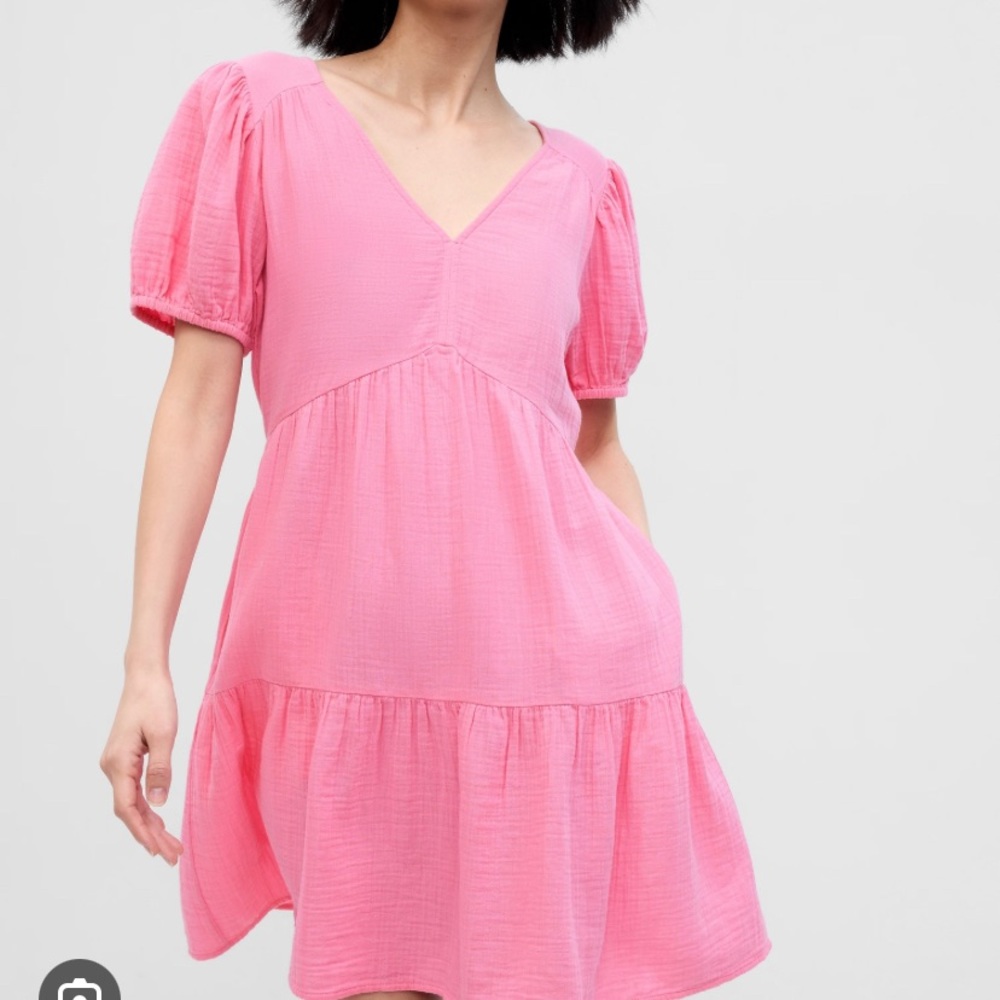 GAP Pink Gauze Mini Dress Ruffles Breezy Summer XXS